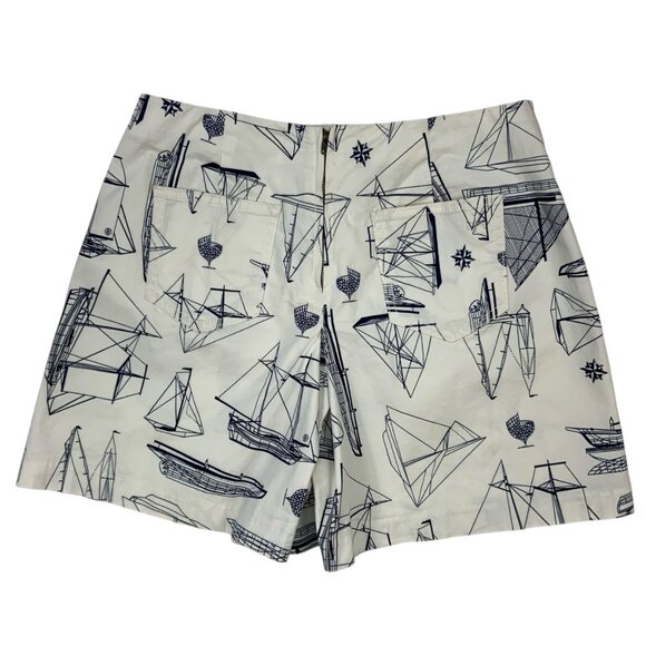 Tory Burch Adrift Skort Shorts 28 Navy Sea New Ivory Spinaker Nautical Sailing - Picture 2 of 12